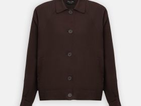 Жакет с добавлением льна и отложным воротником