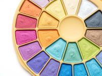 Набор акварели HIMI 24 цвета металлик, желтая