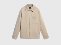 Куртка-рубашка из структурного трикотажа, Бежевый