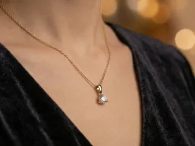 Подвеска из желтого золота с бриллиантом э0301пд06200854