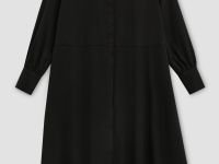 Платье в рубчик с отложным воротником