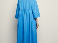 Платье А-силуэта с воротником-стойкой