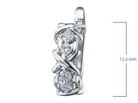 Серьги из белого золота с бриллиантами э4701сг04201504