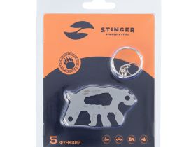 Мультитул Stinger Медведь 55 x 35 мм, 5 функций, нержавеющая сталь