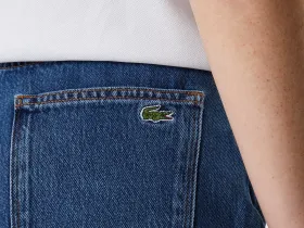 Женские короткие джинсовые шорты Lacoste на пуговице