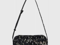 Сумка из натуральной кожи с мехом, Черный