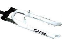 Амортизационная вилка RST Capa T 26" (белый 26" 80 мм эксцентрик 9 мм шток 1 1/8" (28.6 мм) для ободных и дисковых тормозов)