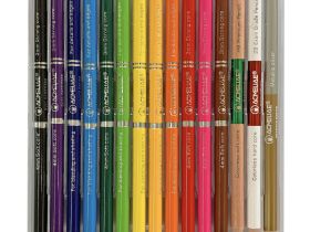 Набор карандашей цветных двусторонних ACMELIAE 15 шт + точилка, в картонном футляре