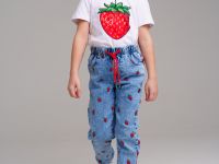 Брюки текстильные джинсовые для девочек (джегинсы)