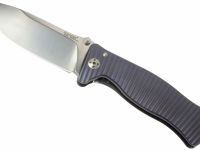 Нож складной LionSteel SR1 V (VIOLET), сталь Sleipner Satin Finish, рукоять титан по технологии SOLID®, фиолетовый