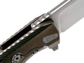 Нож складной LionSteel ROK B, сталь Bhler M390 Satin Finish, рукоять титан, бронзовый цвет