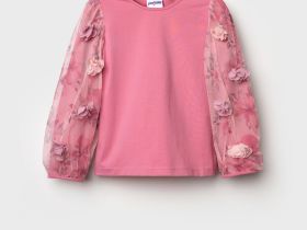 Джемпер трикотажный для девочек (футболка с длинными рукавами)