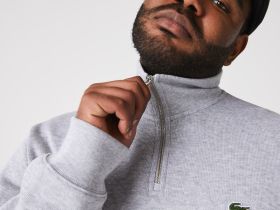 Мужская толстовка Lacoste на молнии с высоким воротом