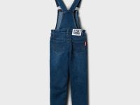 Полукомбинезон текстильный джинсовый утепленный флисом для мальчиков