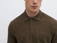 Поло с растительным принтом, Серый