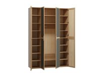 Распашной шкаф Флавир 4-160x250 Рогожка Графитовый