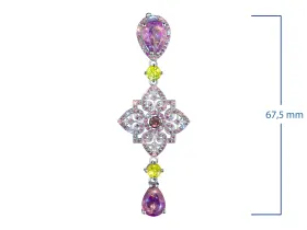 Серьги из серебра с аметистами, гранатами э0649сг01260361