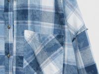 Фланелевая рубашка в клетку, Голубой