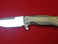 Нож складной LionSteel SR11 B (BRONZE), сталь Uddeholm Sleipner® Satin, рукоять титан по технологии Solid®, бронзовый