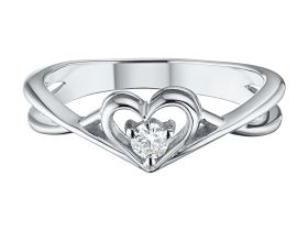 Классическое кольцо из белого золота с бриллиантом э0901кц04200817