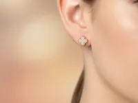 Пусеты из желтого золота с бриллиантами э0301пс03220308