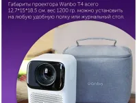 Проектор Xiaomi Wanbo Projector T4 (LCD, 1920x1080 Full HD, 2000:1, 450лм) (белый)