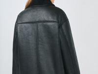 Дублёнка с искусственным мехом, Черный