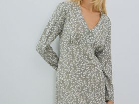 Платье макси с принтом, Зеленый