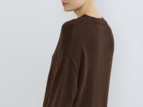 Вязаное платье с бахромой, Коричневый