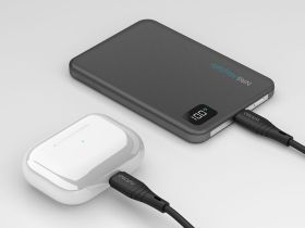 Внешний аккумулятор Deppa NRG MagSafe 10000mAh 15W/LED дисплей (33691) (серый)