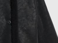 Дублёнка из искусственной кожи с мехом для девочек, Черный