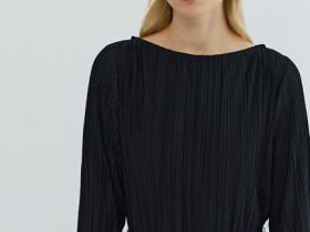 Трикотажное платье с ремнём, Черный