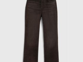 Прямые джинсы с велюровым покрытием, Коричневый