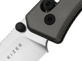Складной нож Kizer Aegis, сталь AEB-L, рукоять алюминий, серый
