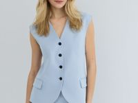 Удлинённый жилет, Голубой