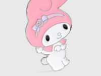 Брелок My Melody с помпоном для девочек, Серебряный