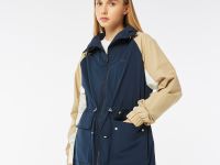 Женская двухцветная парка Lacoste с поясом