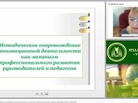 Методическое сопровождение инновационной деятельности как механизм профессионального развития руководителей и педагогов