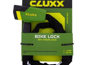 Cluxx Велозамок CLUXX Keeper 85K 5x850мм цепь с ключом (10949), цвет Зеленый-Черный
