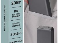 Внешний аккумулятор Deppa NRG Turbo S 20000 mAh графит