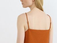 Топ изо льна на бретелях, Оранжевый