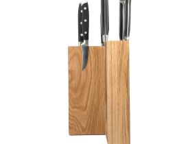 Подставка настольная магнитная для 6 ножей Woodinhome KS003SON, дуб