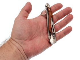 Складной нож Витязь "Перочинный", сталь 65х13, рукоять сталь/дерево