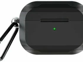 Чехол WiWU Defender Strong Metal для AirPods Pro противоударный с карабином (черный)