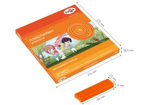 Набор пластилина Гамма "Оранжевое солнце", 24 цвета (6 классич., 6 с блестк., 6 перл., 6 флуор.), 31