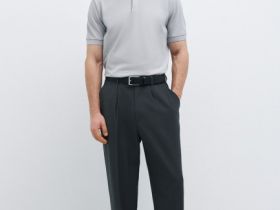 Поло из ткани пике, Серый