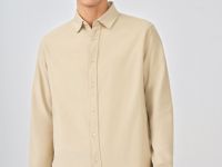 Рубашка из микровельвета, Бежевый