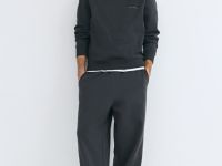 Базовый свитшот с принтом, Серый