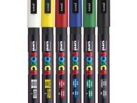 Набор маркеров UNI POSCA PC-3M "Стандартные цвета" 6 шт 0,9-1,3 мм, в пластиковой упаковке