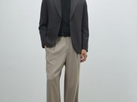 Однобортный пиджак из смесовой шерсти, Серый